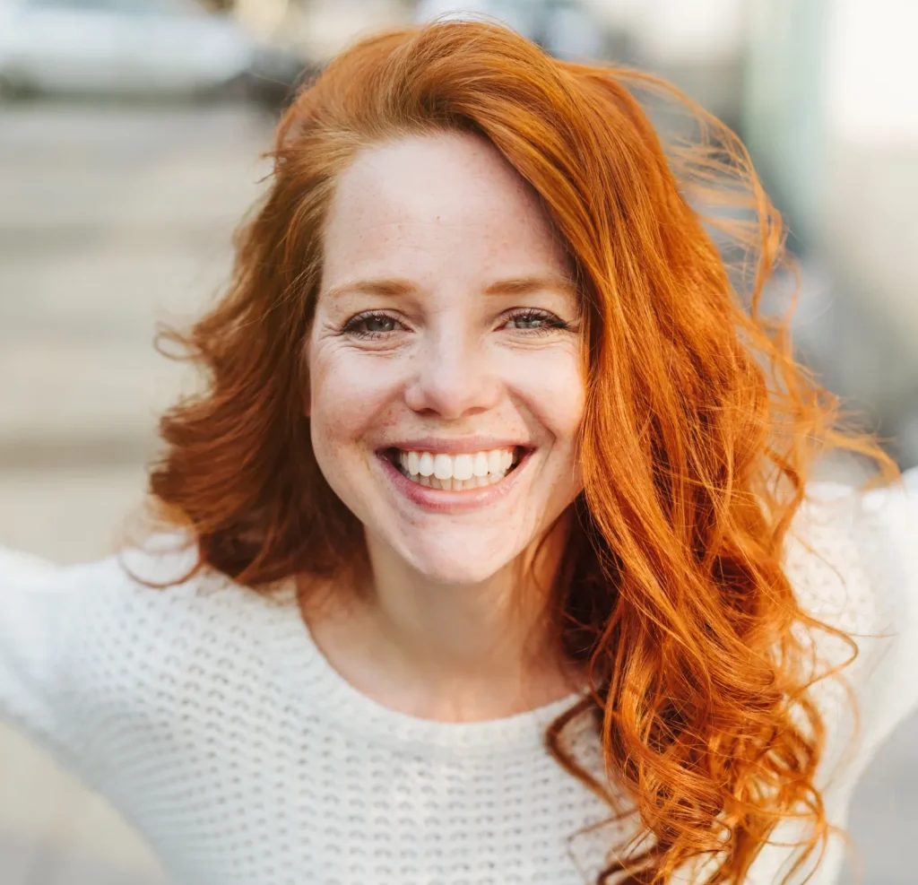 happy young woman smiling